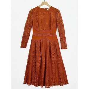 ASOS Rust Lace Midi Dress